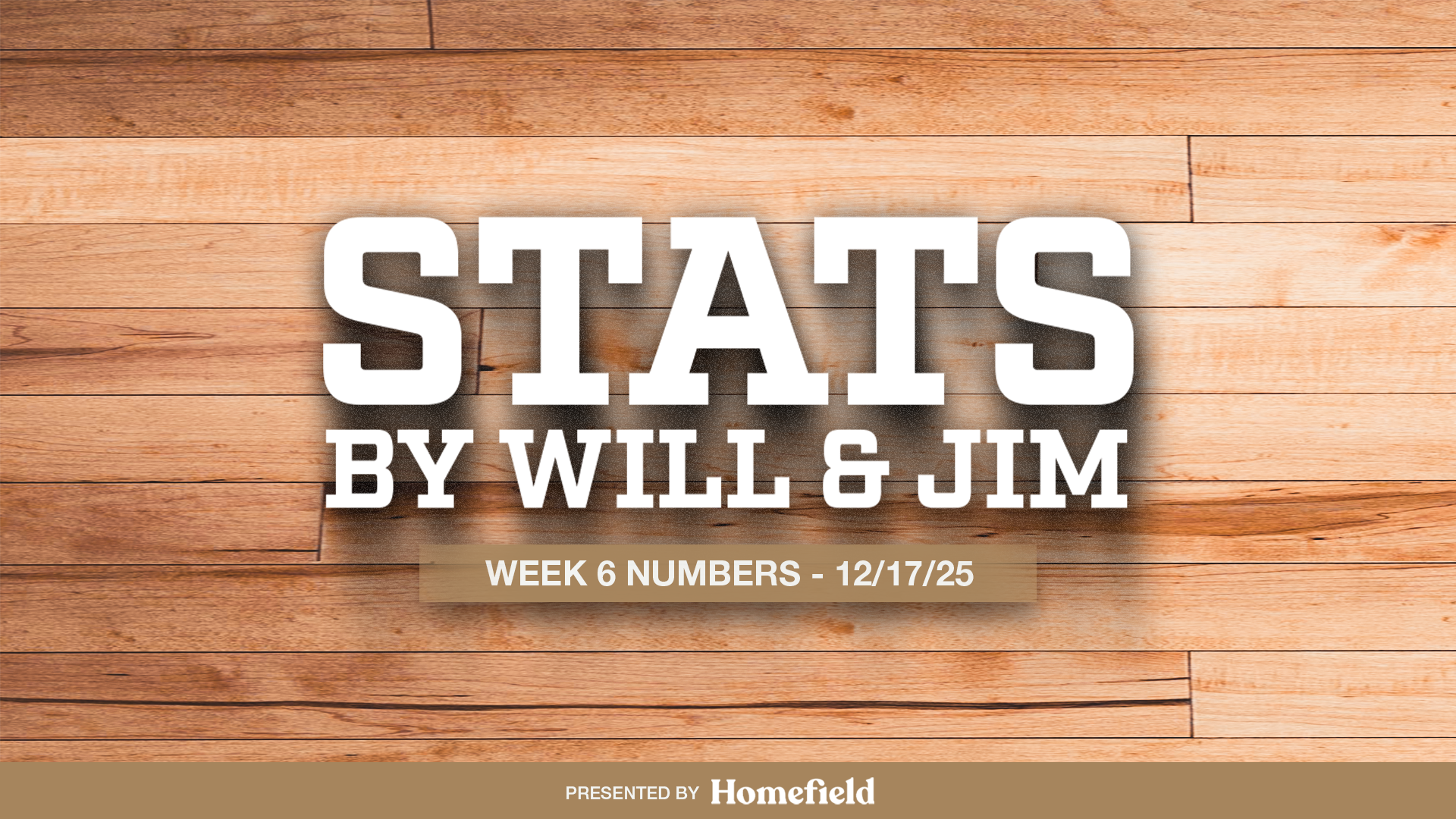 STATS by Will & Jim: S1E22 - Week 6 Numbers Post image